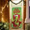 Merry Christmas Door Cover Christmas Front Porch Door Sign(Green)72"L x 36"W